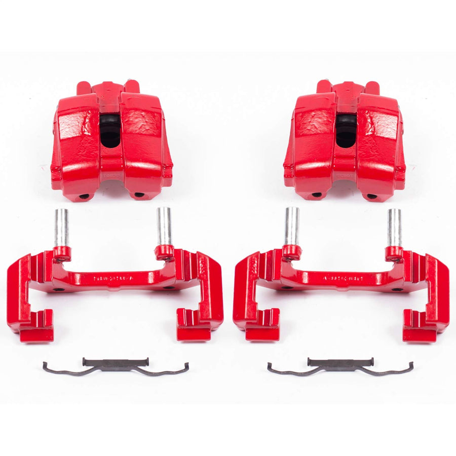 Power Stop Pair of High-Temp Red Powder Coated Front Calipers for Ford Escape 2009-2012, Mazda Tribute 2011, Mercury Mariner 2009-2011 [Model Specific]