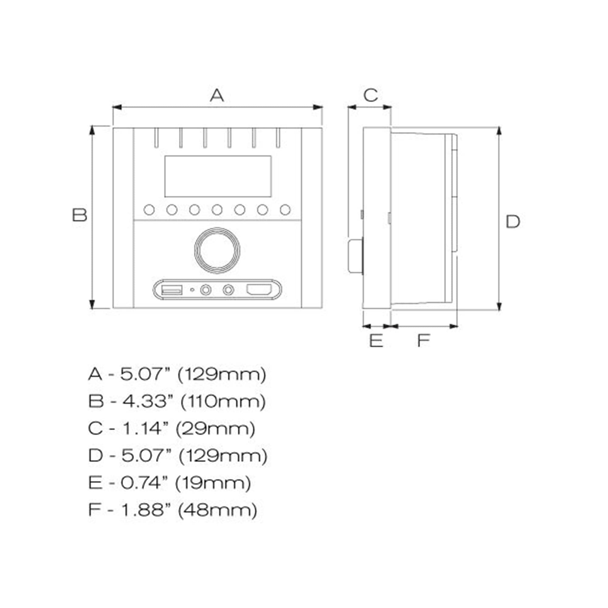 MB Quart RV in Dash Compact Mechless Source Unit with AM/FM, Bluetooth, RCA, USB, and HDMI for Audio and Visual Media Connection