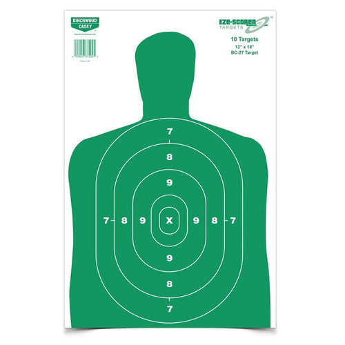 Birchwood Casey Eze-Scorer 37204 BC-27 Paper Targets (Green, 12x18-Inches), Pack of 10