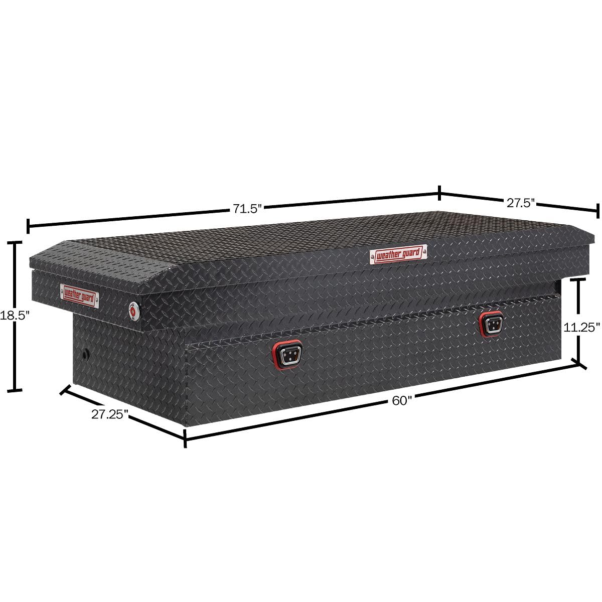Weather Guard Saddle Box Model 117-6-04, Aluminum, Full Extra Wide, Gunmetal Gray, 14.4 cu ft