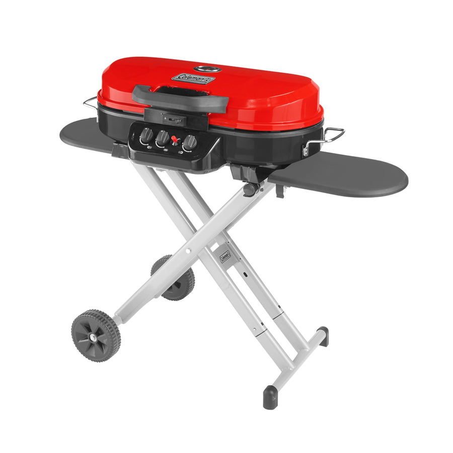 Coleman 285 RoadTrip Portable Stand-Up Propane Grill with 3 Adjustable Burners & Instastart Ignition, 20,000 BTUs of Power for Outdoor Cooking, Camping, Tailgating, Grilling, BBQs, & More