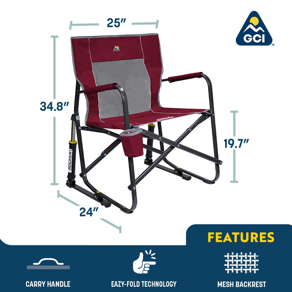 GCI Outdoor Rocking Chair Freestyle Rocker Outdoor with Beverage Holder