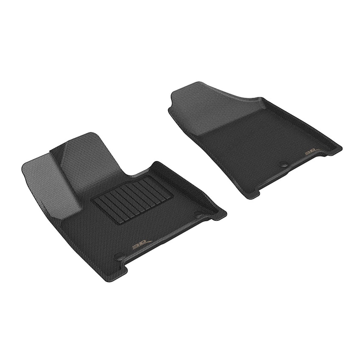 Custom Fit 3D MAXpider Kagu Floor Mat (Black) Compatible with Hyundai Santa Fe/Santa Fe Hybrid 2024-2026 - Front Row