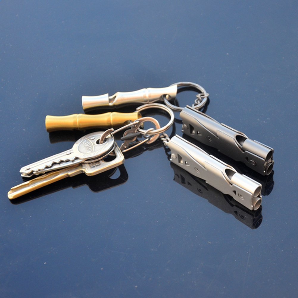 Portable survival whistle hiking stainless steel amping easy to use high decibel emergency outdoor anti-st