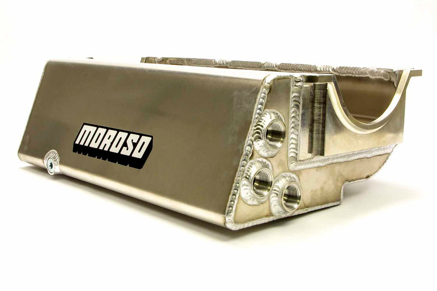 Moroso Dry Sump Oil Pan 21553, 3 Pick Ups, Fits Small Block Chevy Pre-85 Engine Blocks in Sprint Car Chassis
