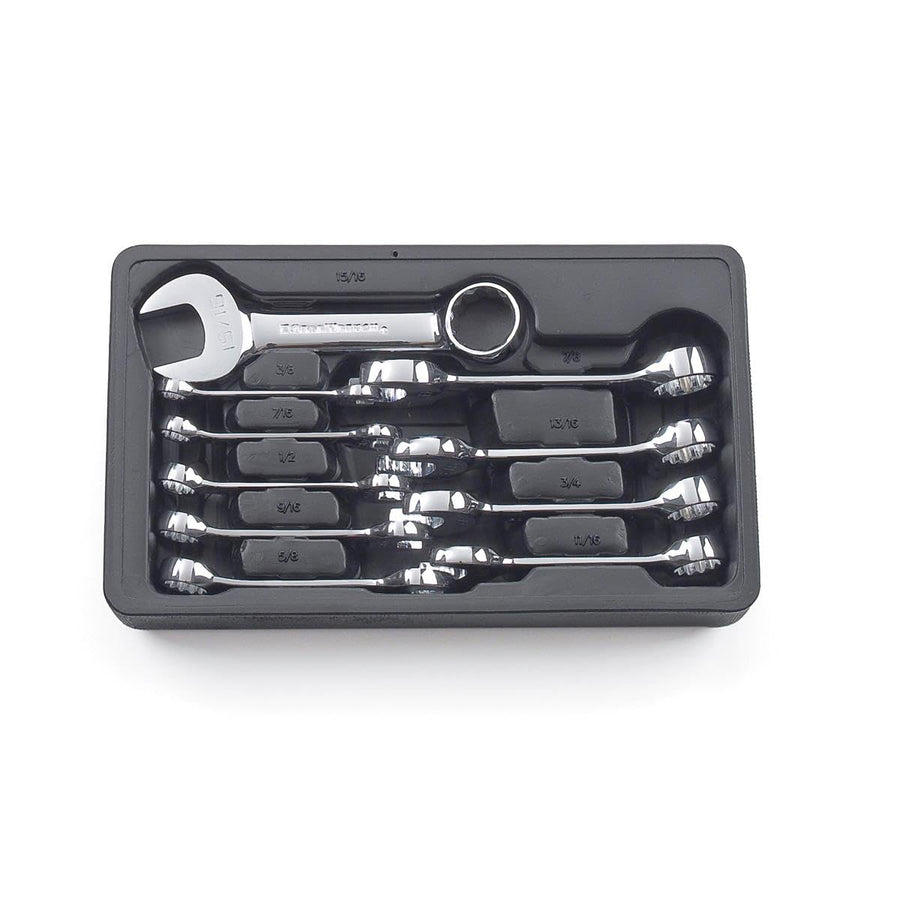 10 Pc. GEARWRENCH 12 Pt. Stubby Combination Wrench Set, SAE - 81905