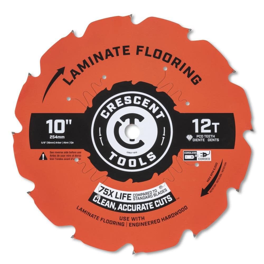 Crescent 10'' Circular Saw Blade X 12 Tooth Laminate Flooring