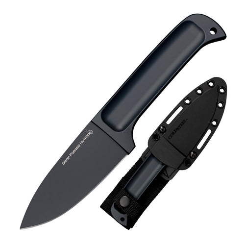 Cold Steel 4" Drop Forged Hunter High-Carbon Steel Drop Point Fixed Blade Multi-Purpose Outdoor Game Hunting Utility Knife, 4-5/8" Handle, Weather-Resistant Secure-Ex Sheath