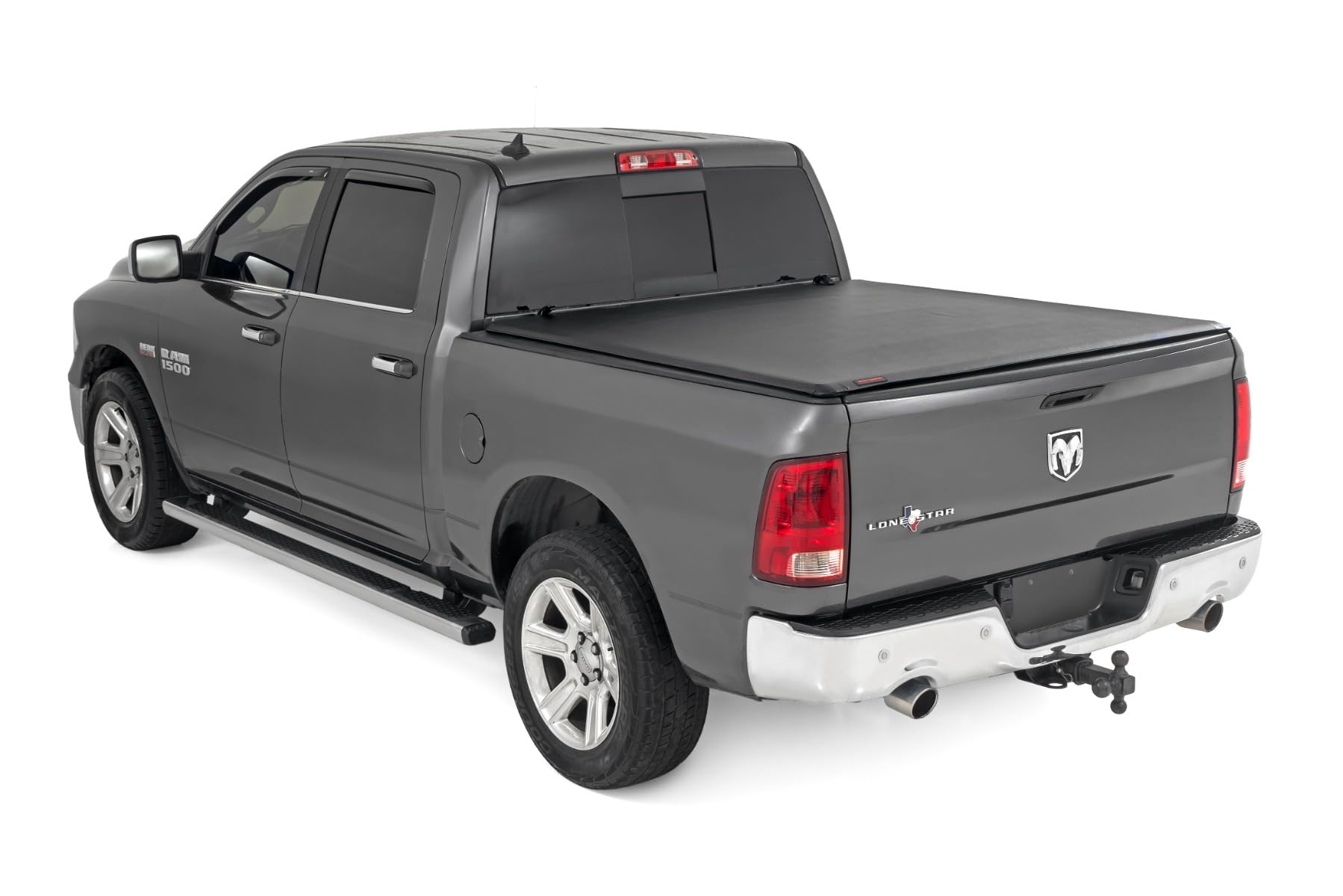 Soft Roll Up Rough Country Truck Bed Tonneau Cover for Ram 1500 (2010-2018)/2500 (2010-2025) - Fits 5'7 (67") Bed, Weatherproof Bed Cover