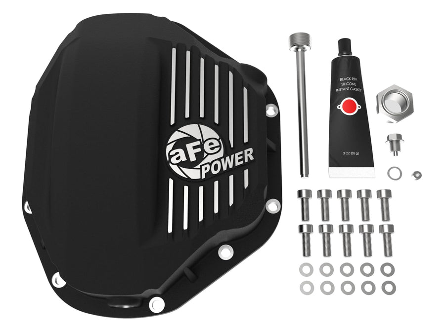 aFe POWER Rear Differential Cover Pro Series Black w/Machined Fins - #46-70032 - Dodge Diesel Trucks 94-02 / Ford Diesel Trucks 99-07