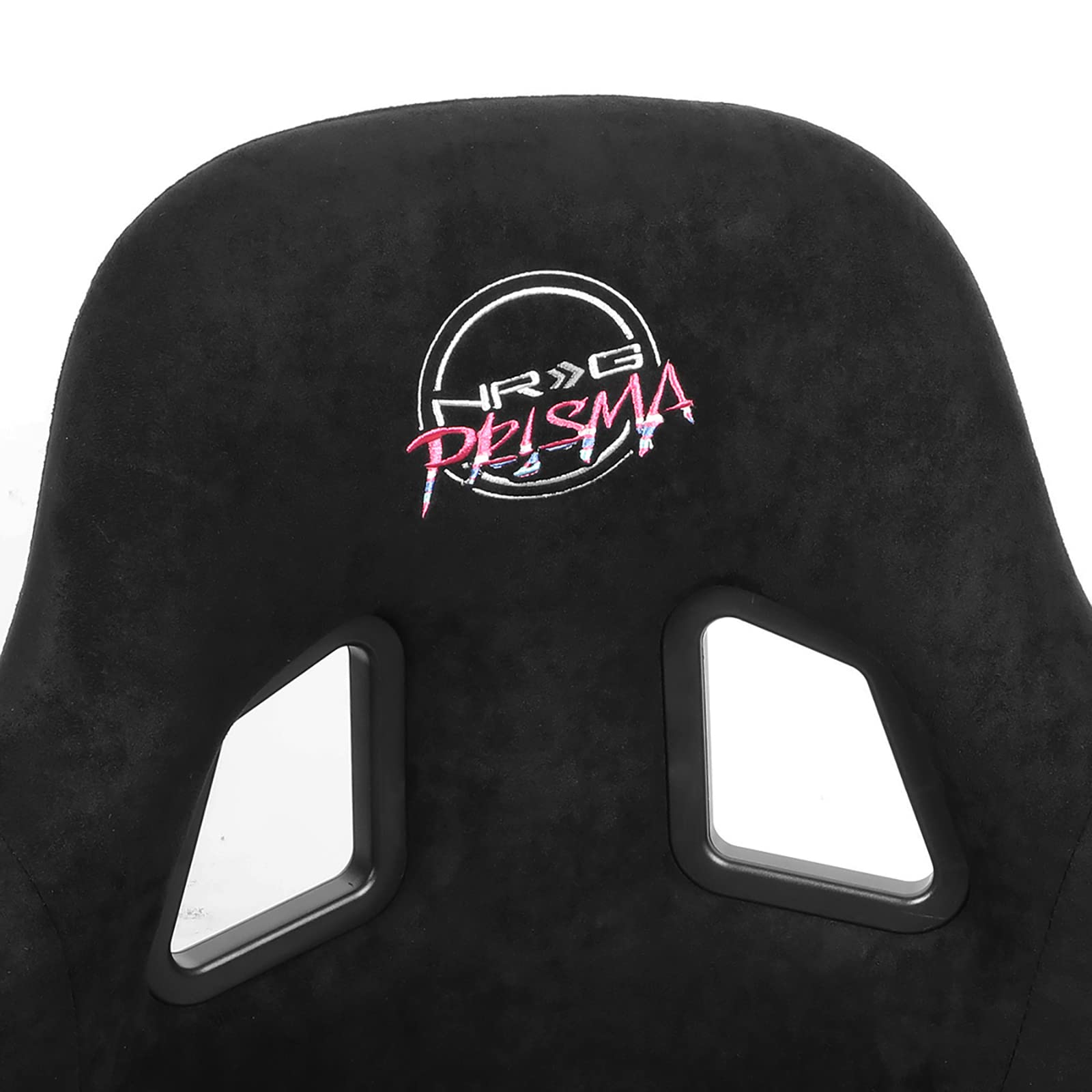 NRG Innovations Universal Fixed Back NRG-FRP-303BK-PRISMA Bucket Racing Seat for 5-Point Harnesses, Size M, Black Alcantara Material, 22" W X 34" H X 16" D