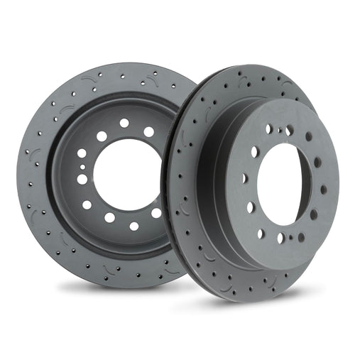Talon Cross-Drilled and Slotted Vented Rotor, Hawk Performance Brakes, 12.28 in. Diameter, 2.69 in. Height