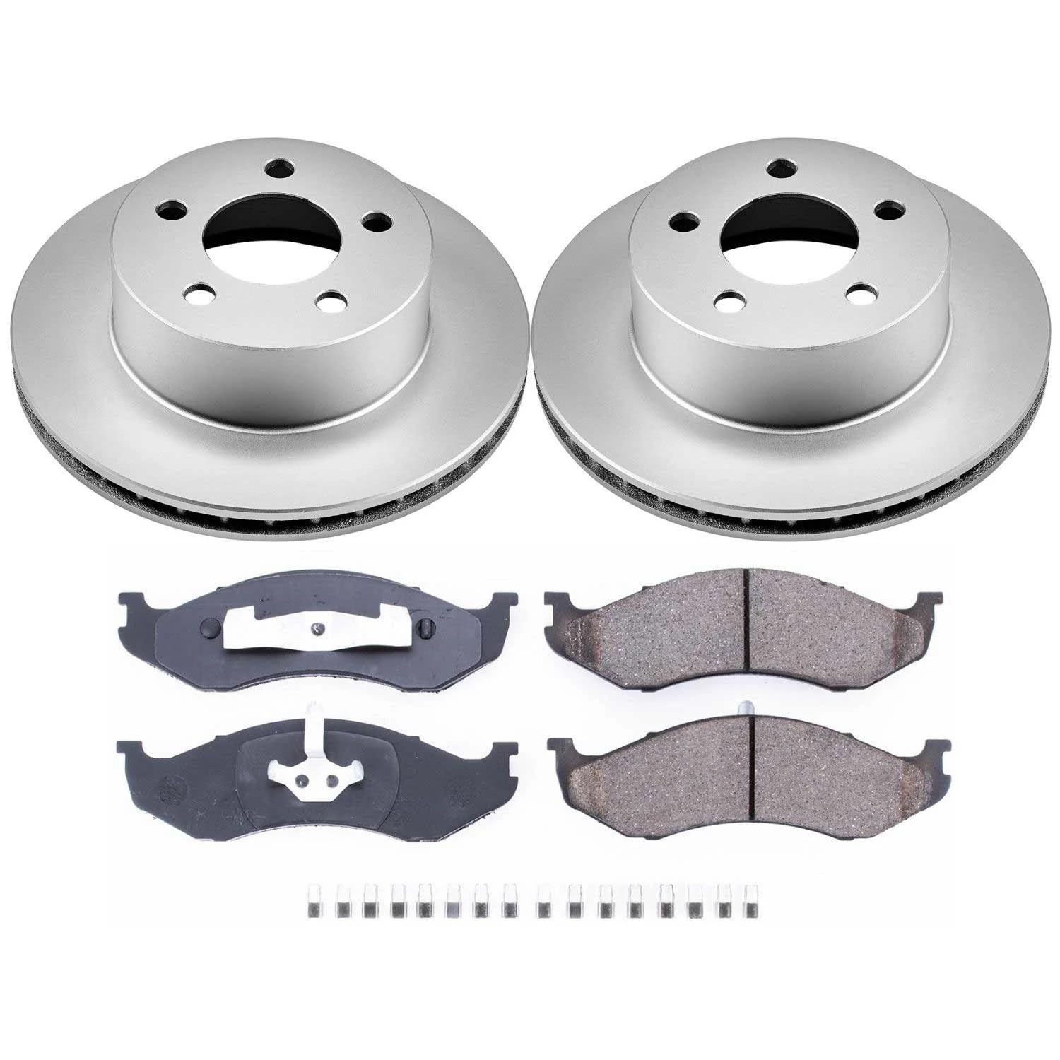Power Stop Coated CRK2119 Brake Rotor & Ceramic Brake Pads- front For Jeep Cherokee, Jeep Comanche, Jeep Grand Cherokee, Jeep Wagon, Jeep Wrangler, Jeep Wrangler [Model Specific]