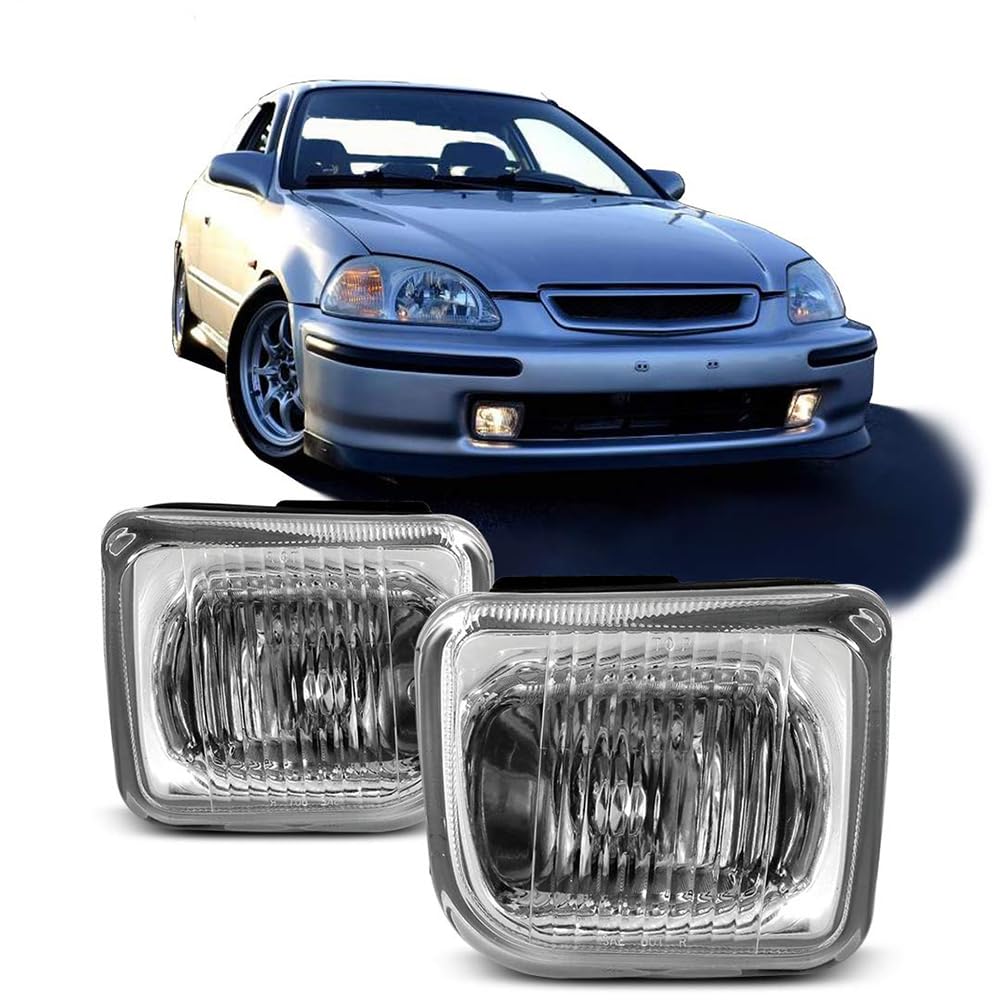 Fog Light Kit Winjet WJ30-0083-09 Clear Lens (Honda Civic Wiring Kit Included)