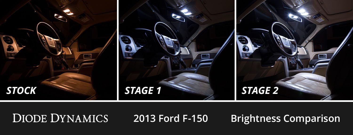 Diode Dynamics interior bulb pack LED compatible with Ford F-150 2009-2014, Stage 1