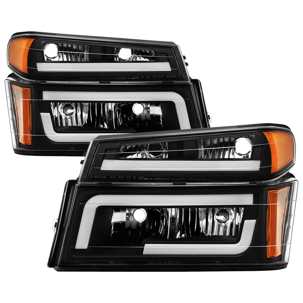 Chevy Colorado 04-12 / Canyon 04-12 / Isuzu i-208 i-350 2006 / Isuzu i-290 i-370 2007-2008 Spyder (xTune) Light Bar Headlights with Bumper Lights - Black