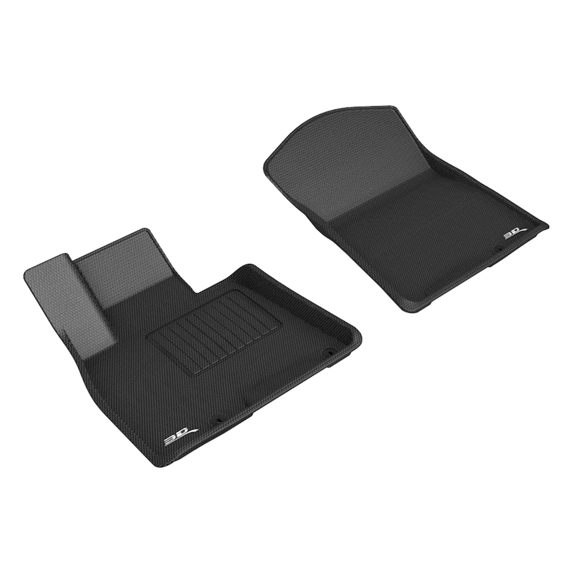3D MAXpider Custom Fit Front Row All-Weather Floor Mats for 2021 Genesis GV80 - Kagu Rubber (Black)