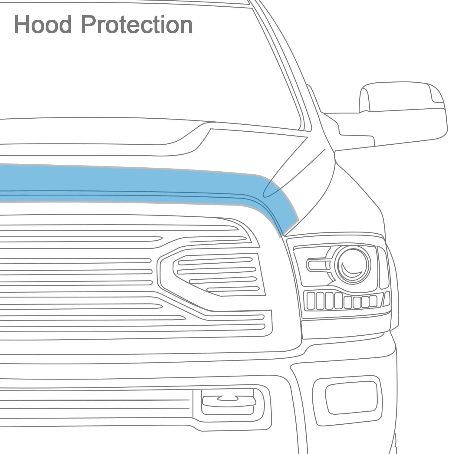 Bugflector Hood Shield / Protector Auto Ventshade [AVS] | Fits 2019 - 2025 GMC Sierra 1500 | High Profile Bug Deflector - 1 pc., Dark Smoke | 23959