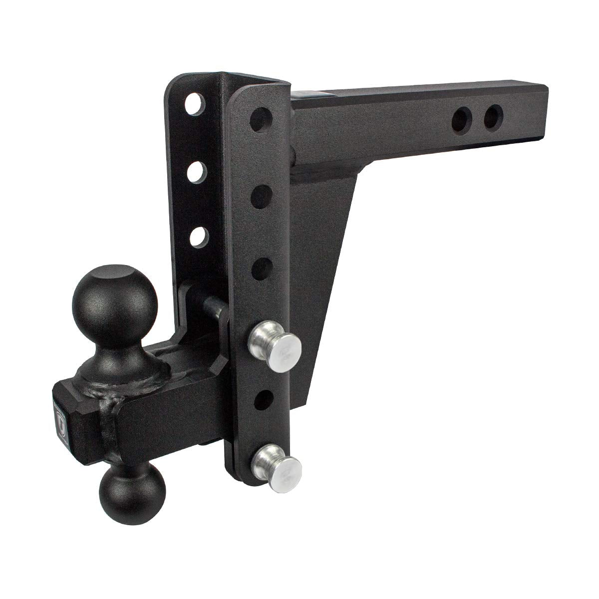 2.0" BulletProof Hitches Adjustable Extreme Duty Trailer Hitch (30,000 lb. Rating) - 6" Drop/Rise with 2" and 2 5/16" Dual Ball - Powder Coat, Solid Steel, Corrosion-Resistant