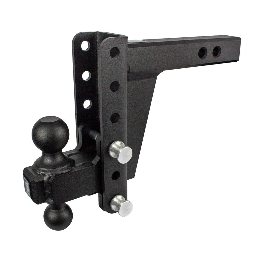 2.0" BulletProof Hitches Adjustable Extreme Duty Trailer Hitch (30,000 lb. Rating) - 6" Drop/Rise with 2" and 2 5/16" Dual Ball - Powder Coat, Solid Steel, Corrosion-Resistant