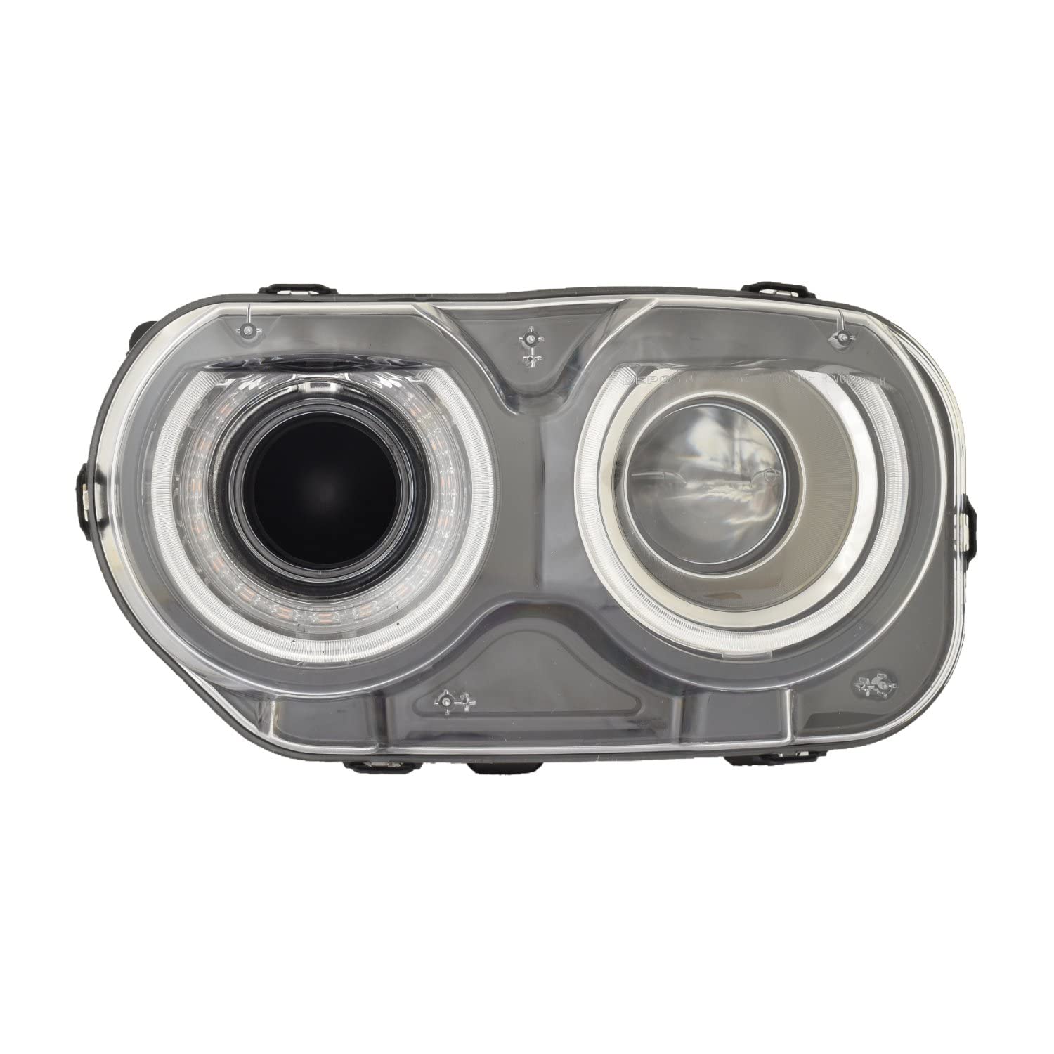 Headlight Halogen ACK for Dodge Challenger 15-22 with ILLUMINATION AIR DUCTS 1 without Logo Driver Side CAPA | DOT Certified 68378879AB | CH2502323C