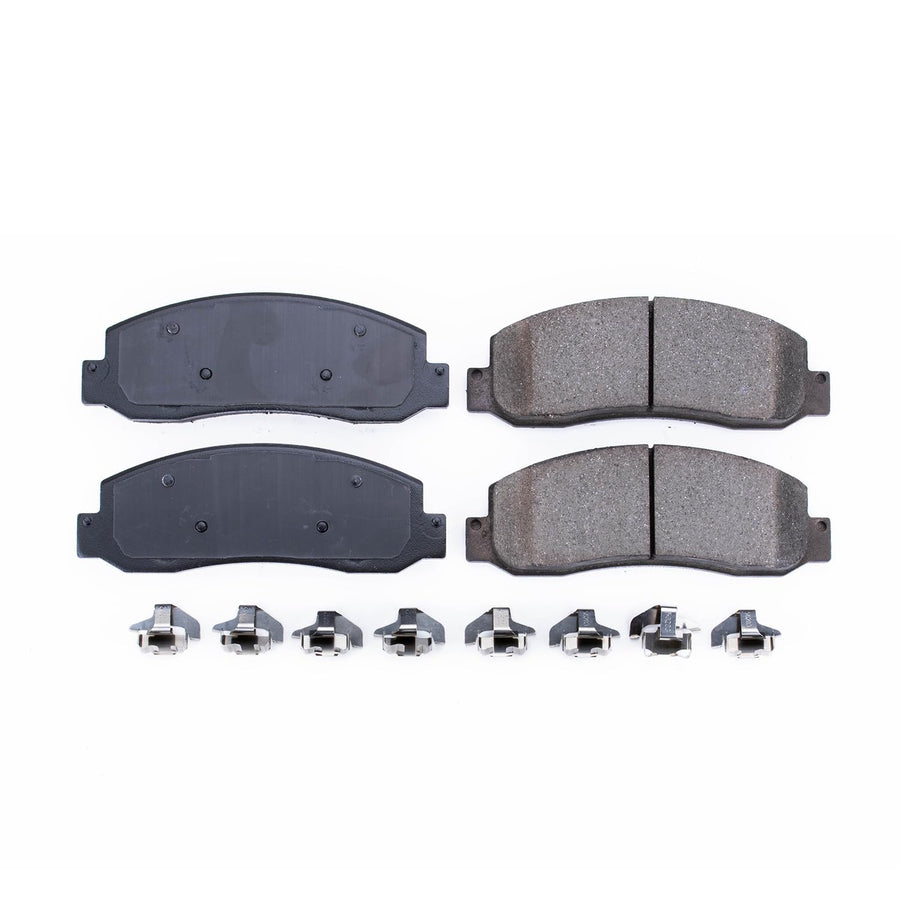 Power Stop Z17 17-1069 Front Ceramic Brake Pads with Hardware For 2005-2008 Ford F-250 Super Duty | 2005-2011 Ford F-350 Super Duty | 2010 2011 2012 Ford F-450 Super Duty