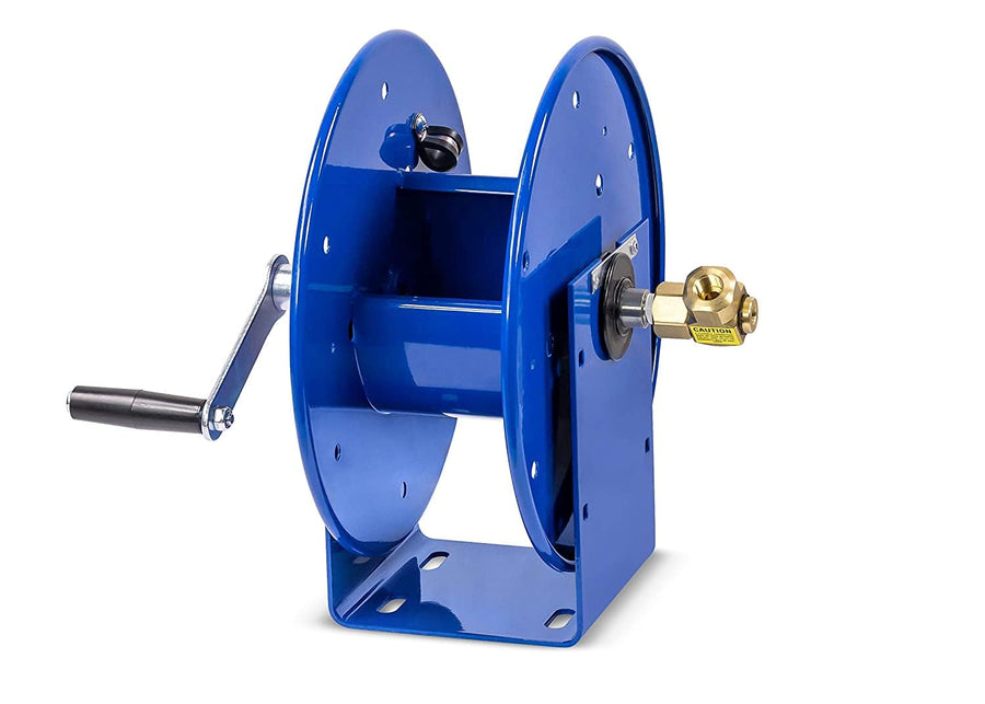 Compact Hand Crank Coxreels Steel Hose Reel - 4,000 PSI - Holds 3/8" x 50' Length Hose - Perfect for Air Compressor, Garden, Pressure Washer, Electric Hoses (Hose Not Included) Made in USA
