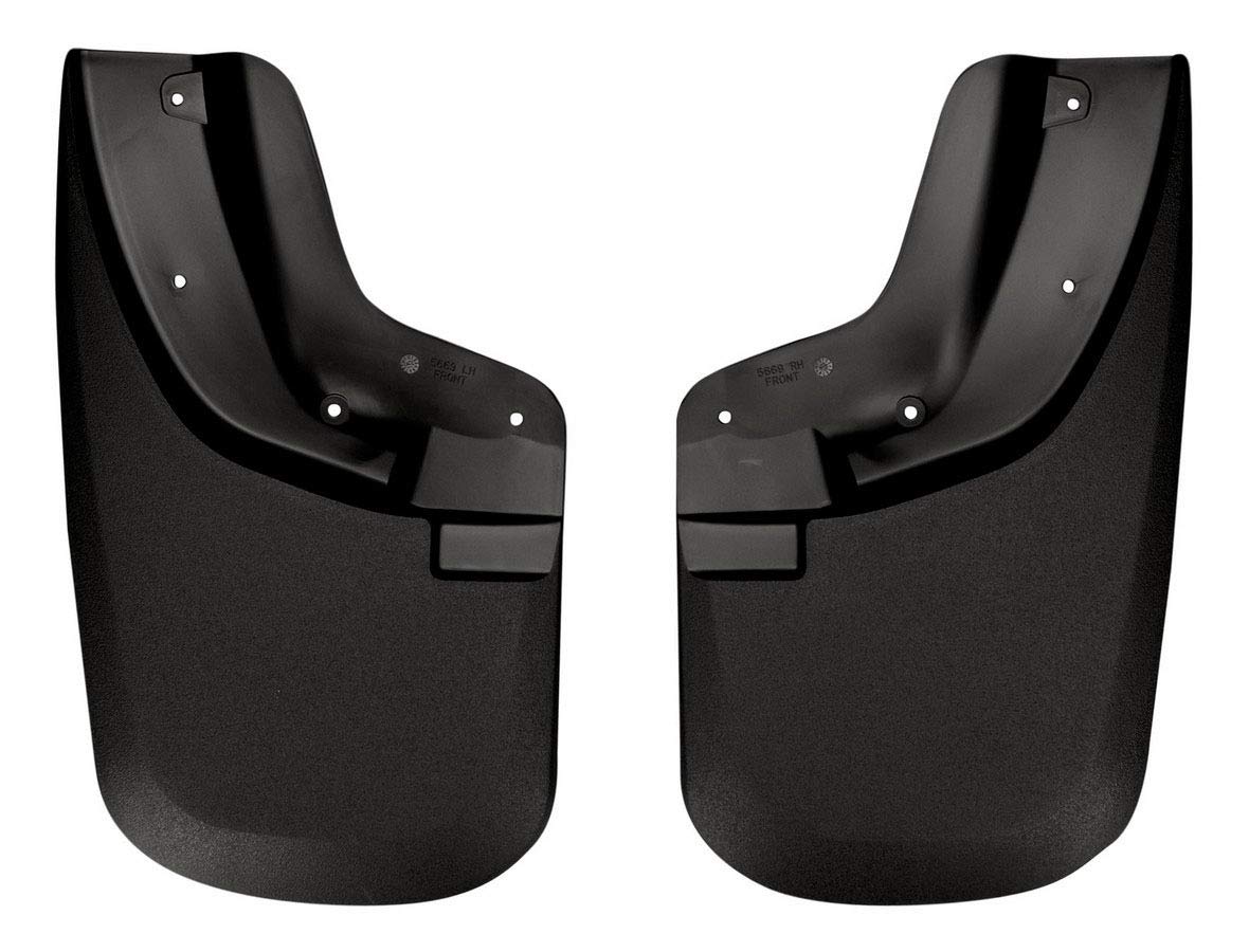 Front Mud Guards - Husky Liners | 2011-2016 Ford F250/F350 w/Single Rear Wheels & OE Flares, Front Set - Black, 2 Pc | 56691