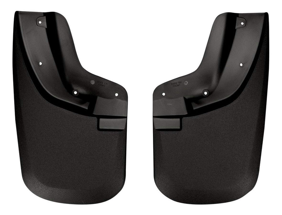Front Mud Guards - Husky Liners | 2011-2016 Ford F250/F350 w/Single Rear Wheels & OE Flares, Front Set - Black, 2 Pc | 56691
