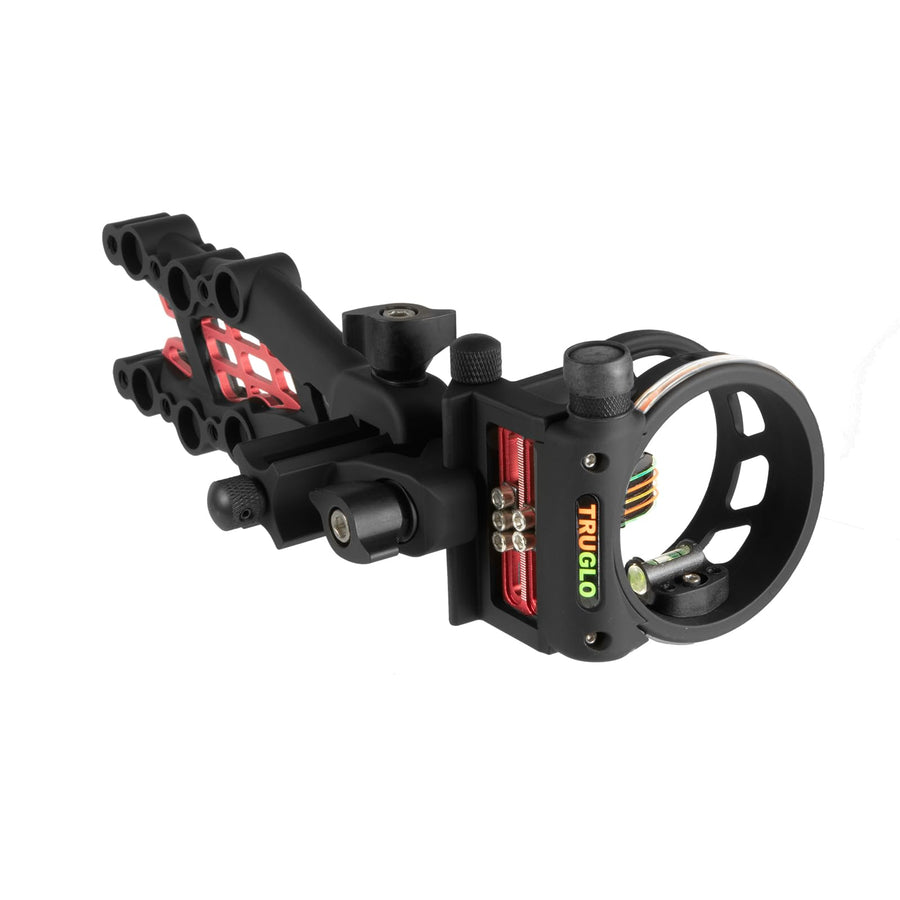 Carbon TRUGLO Hybrid 5-Pin Durable Ultra-Lightweight Micro-Adjustable Bow Sight with Large Circular Field of View, Toolless Micro Adjustment, Black