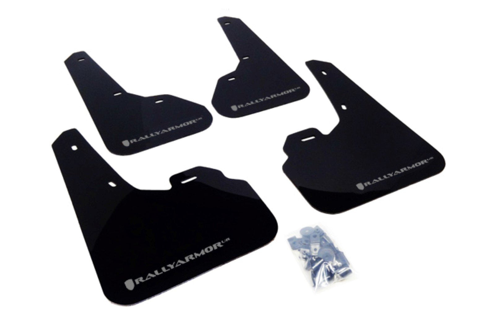 Rally Armor Black, Silver MF17-UR-BLK/SIL Mud Flap with Logo (2010+ Mazda3/Speed3 UR), 1 Pack