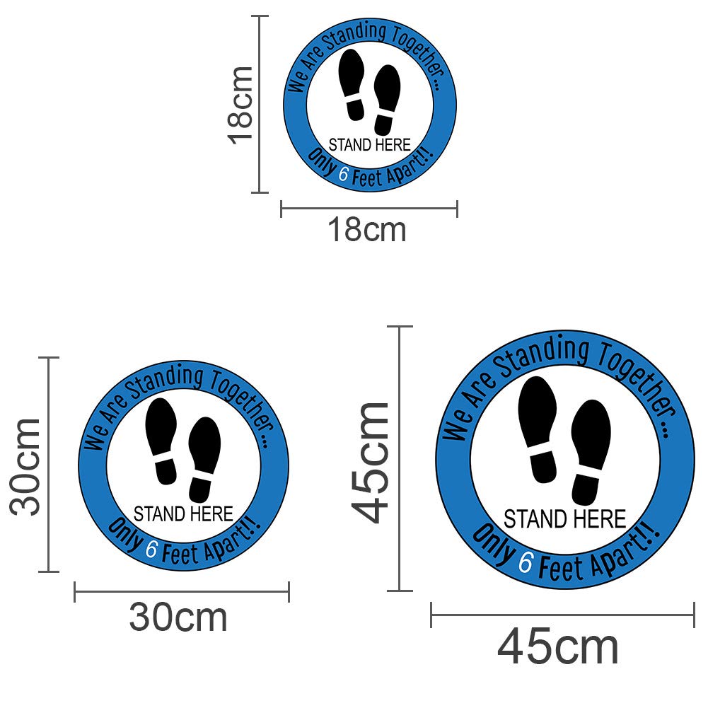 5pcs/Set ompait Safety Markers Keep Social Distance Safety Floor Sign Office Shop Floor PVC Multifunction Bank Self Adhesive Sign