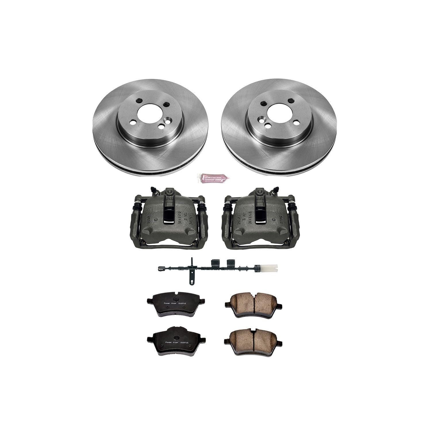 Power Stop KCOE6741 Replacement Autospeciality Front Caliper Kit- OE Rotors, Ceramic Brake Pads, Calipers For Mini Cooper 2012-2015 [Model Specific]