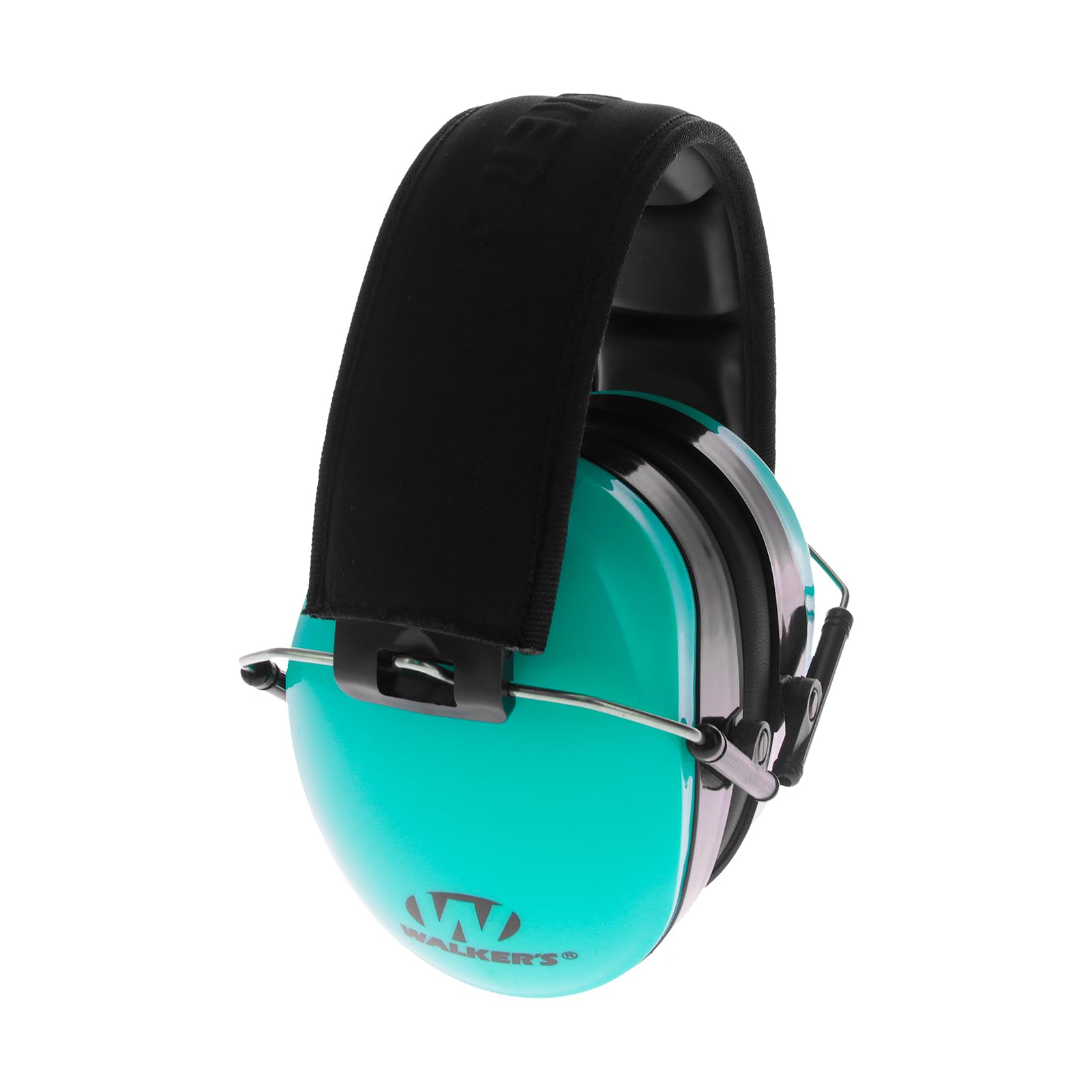 Walker's Passive Dual Colored Muff - Compact Folding Lightweight 26dB NRR Hunting Gun Range Shooting Hearing Protection Muff w/Padded Headband & PVC Earpads, Aqua Blue