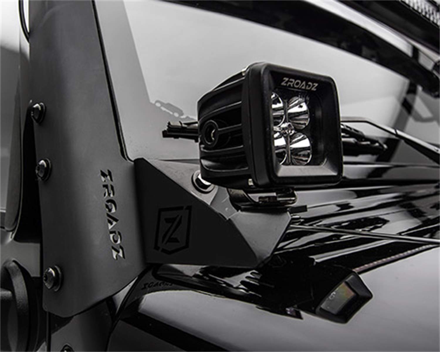 ZROADZ Black A-Pillar LED Mount Z374814 Jeep Wrangler 2007-2016 JEEP WRANGLER JK
