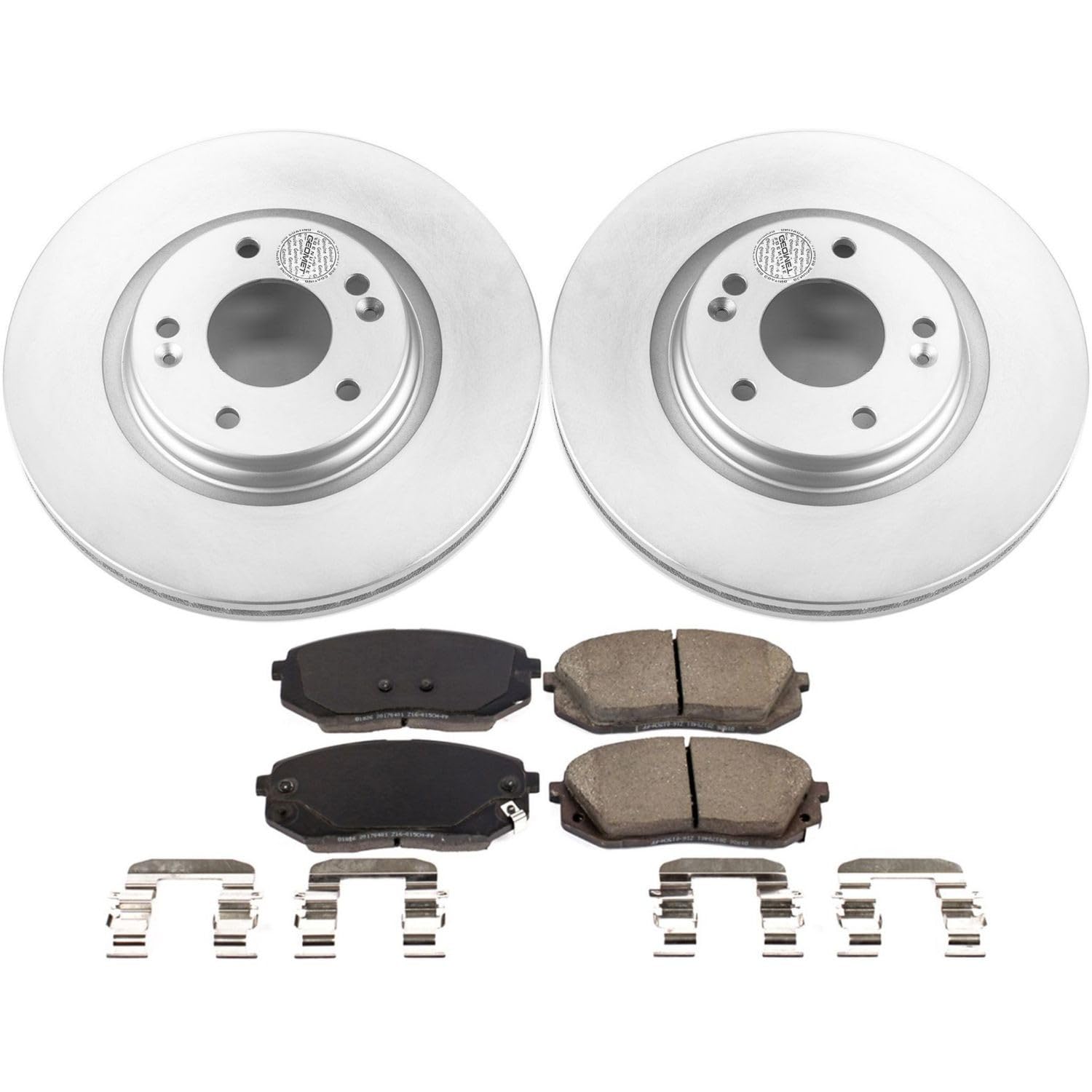 Coated Power Stop CRK7353 Brake Rotor and Ceramic Brake Pads- Front