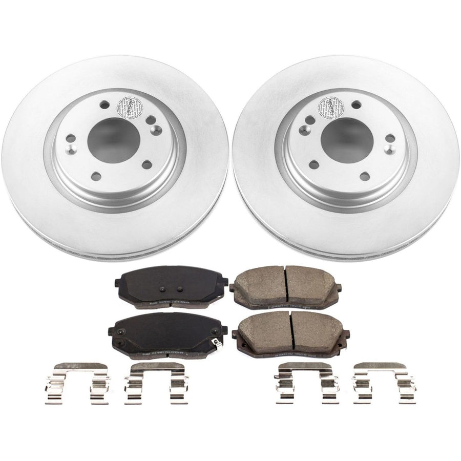 Coated Power Stop CRK7353 Brake Rotor and Ceramic Brake Pads- Front