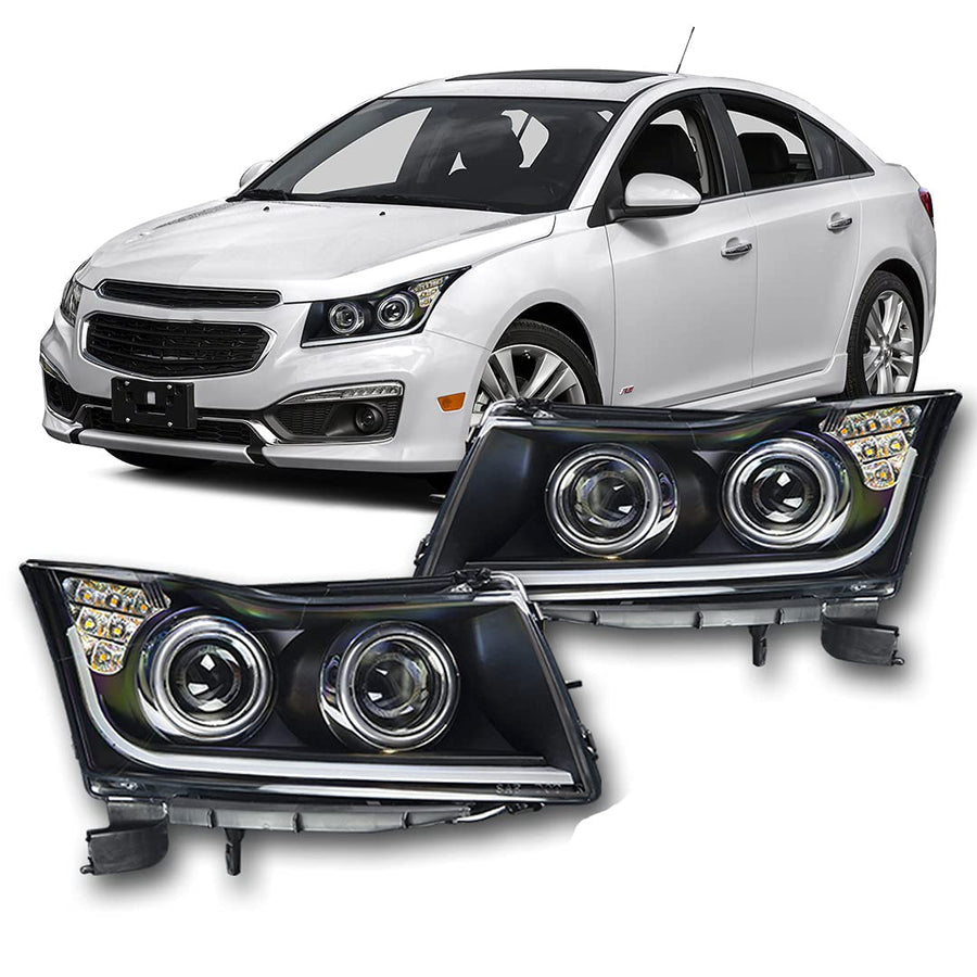Winjet LED DRL Bar Projector Headlights Compatible with Chevrolet [2011 2012 2013 2014 2015 Cruze] [2016 Cruze]