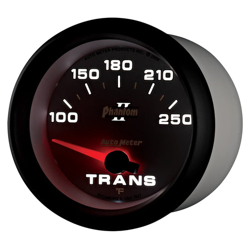 Auto Meter Phantom II 2-5/8" 100-250 F Short Sweep Electric Transmission Temperature Gauge 7857