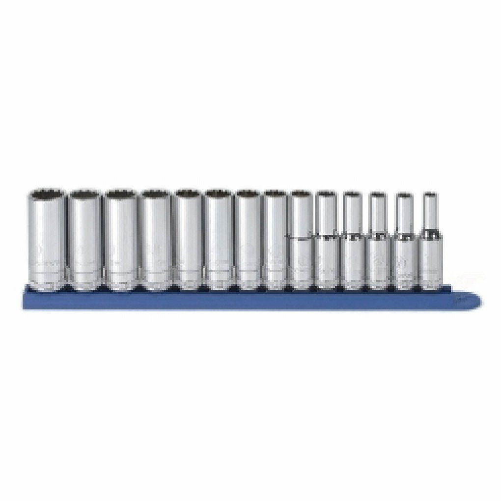 14 Pc. GearWrench Metric 12 Pt. Deep Socket Set 3/8" DRIVE