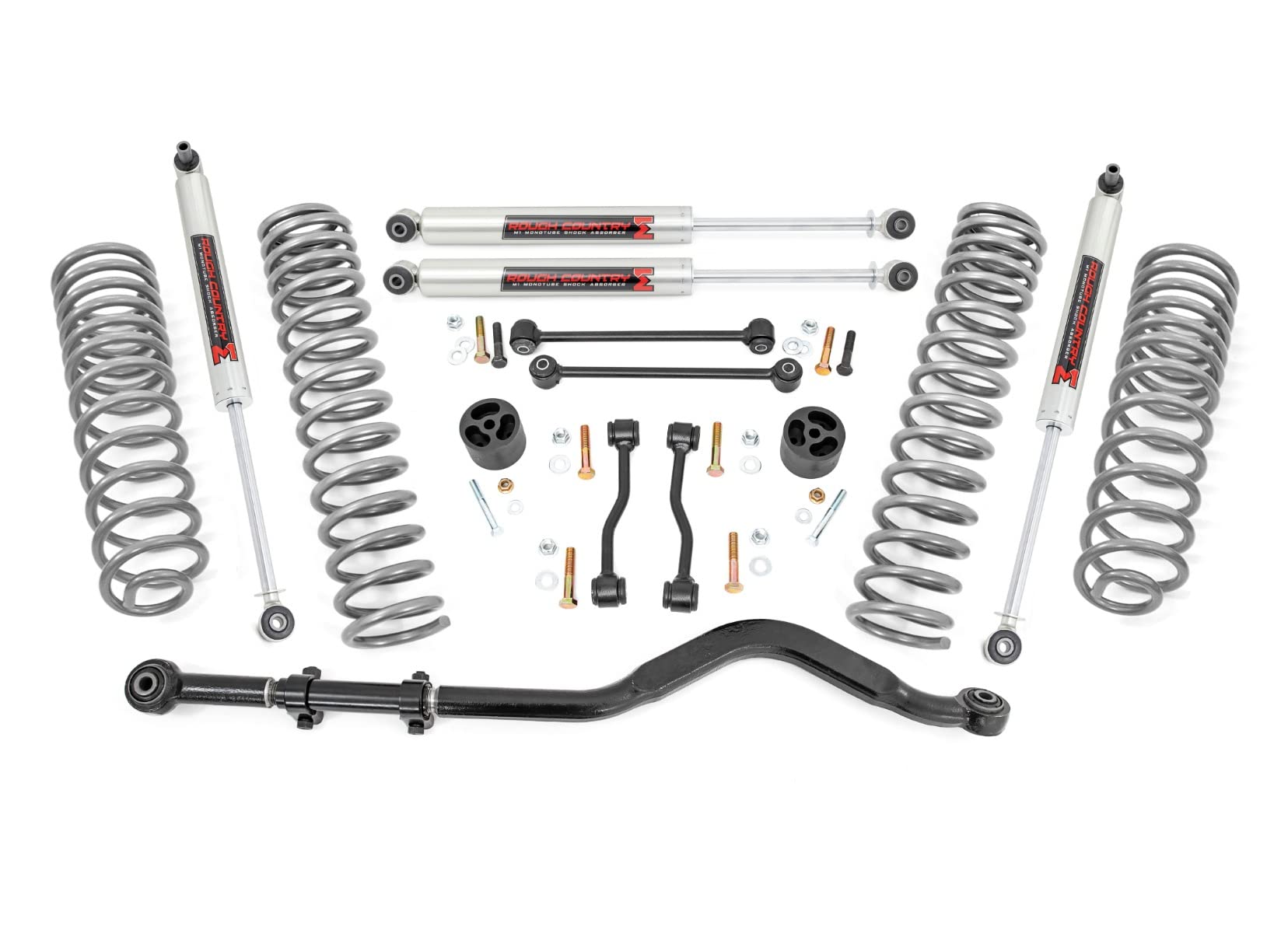 3.5" Rough Country Lift Kit with M1 Monotube Shocks for Jeep Gladiator JT (2020-2023) - Fits up to 37" Tires, Easy Bolt-on Installation