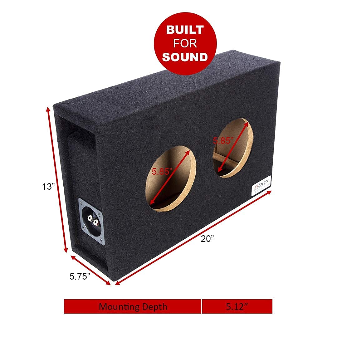 BBox Series Atrend 6.5DVME 6.5"" Dual Shallow Hyper Vented Enclosure, Black (ATR65DVME)