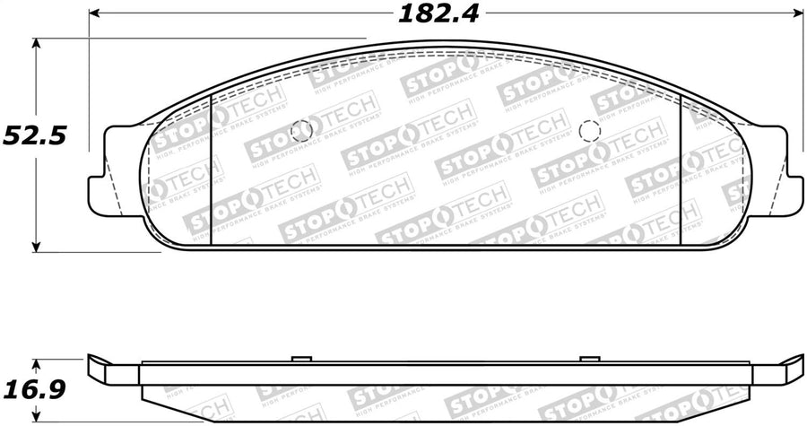 Front StopTech 308.10700 Brake Pads with Shims and Hardware Street