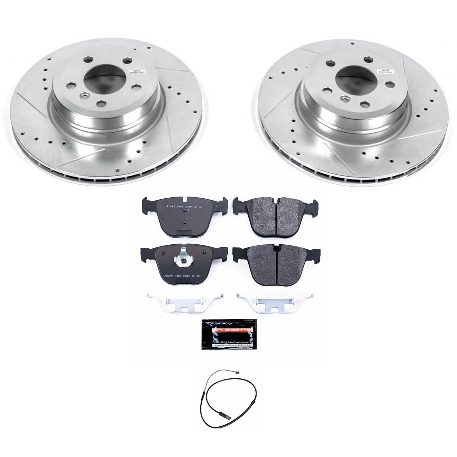 Rear POWERSTOP Track Day High-Performance Brake Pads and Rotors Kit For BMW X6 2019 [Vehicle Specific]
