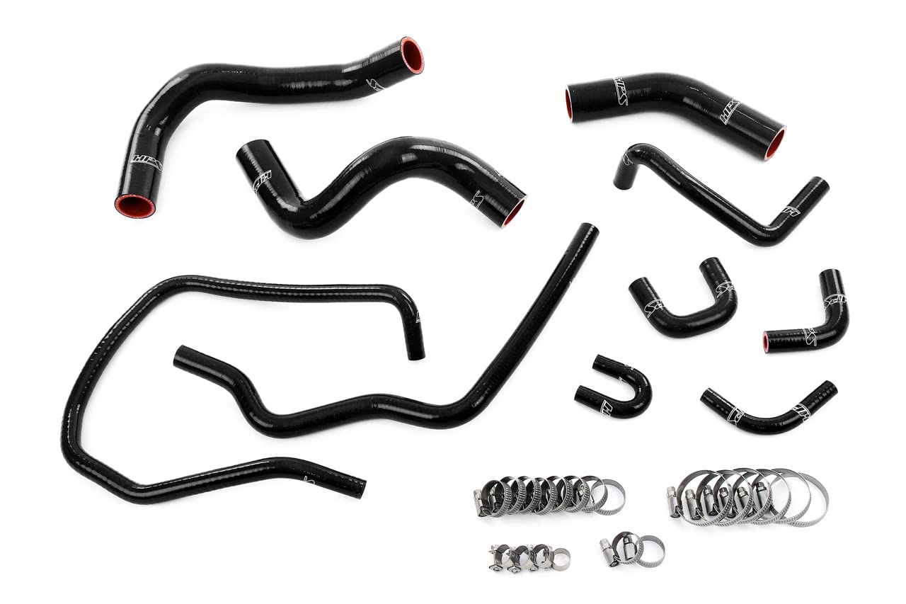 HPS Performance Black Silicone By-pass, Radiator, Throttle Body Coolant Hoses Compatible for 2004-2015 Nissan Titan 2005-2015 Armada 2004 Pathfinder Armada 2004-2010 Infiniti QX56 5.6L, 57-2167-BLK