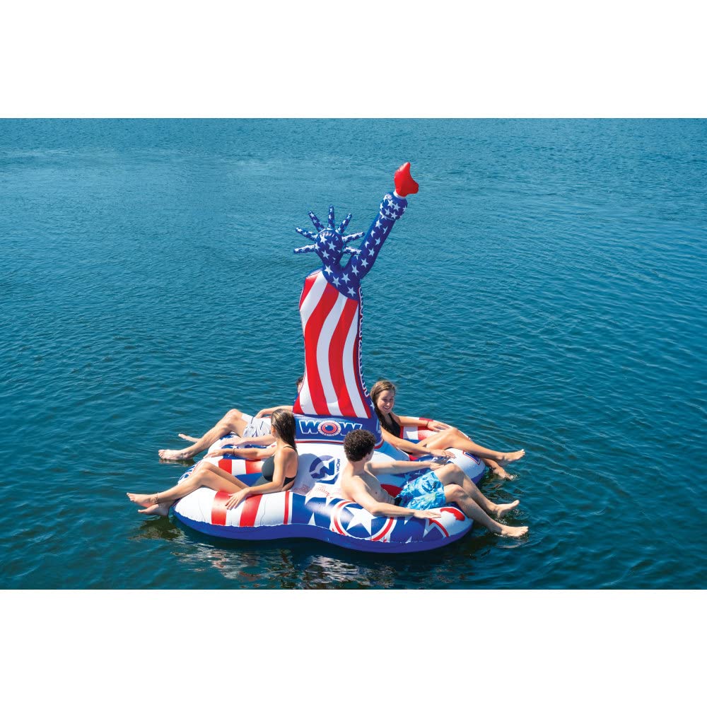 Liberty Island WOW Sports inflatable 4 Person Float, Fourth of July, American Flag Float