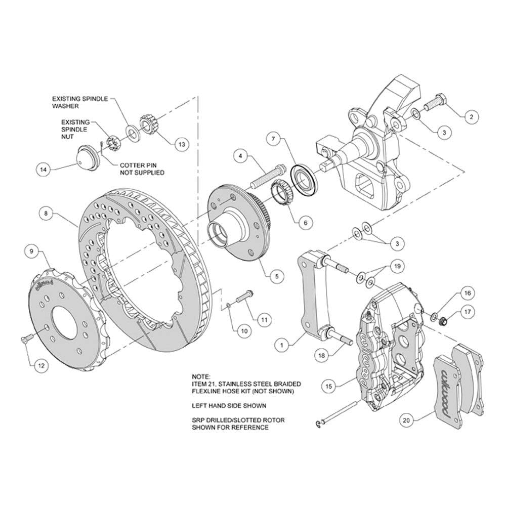 Front AERO6 Truck Kit,14.25", Drilled