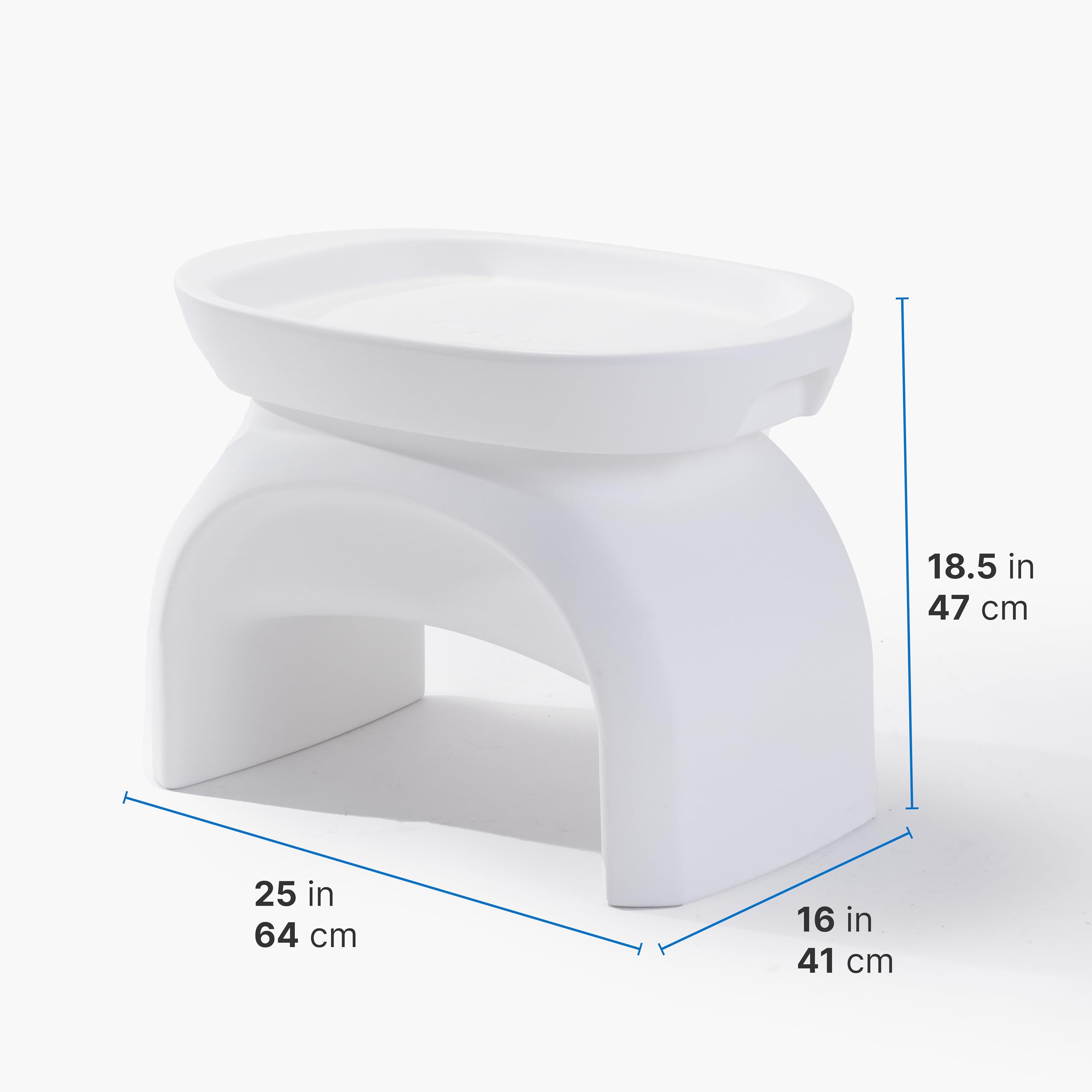 Step2 Vero Side Table with Waterproof Serving Tray, Outdoor/Indoor Patio Furniture, Use in Pools Up to 9" Water or Poolside Ledge, Made of Durable Plastic, Integrated Weight System, White