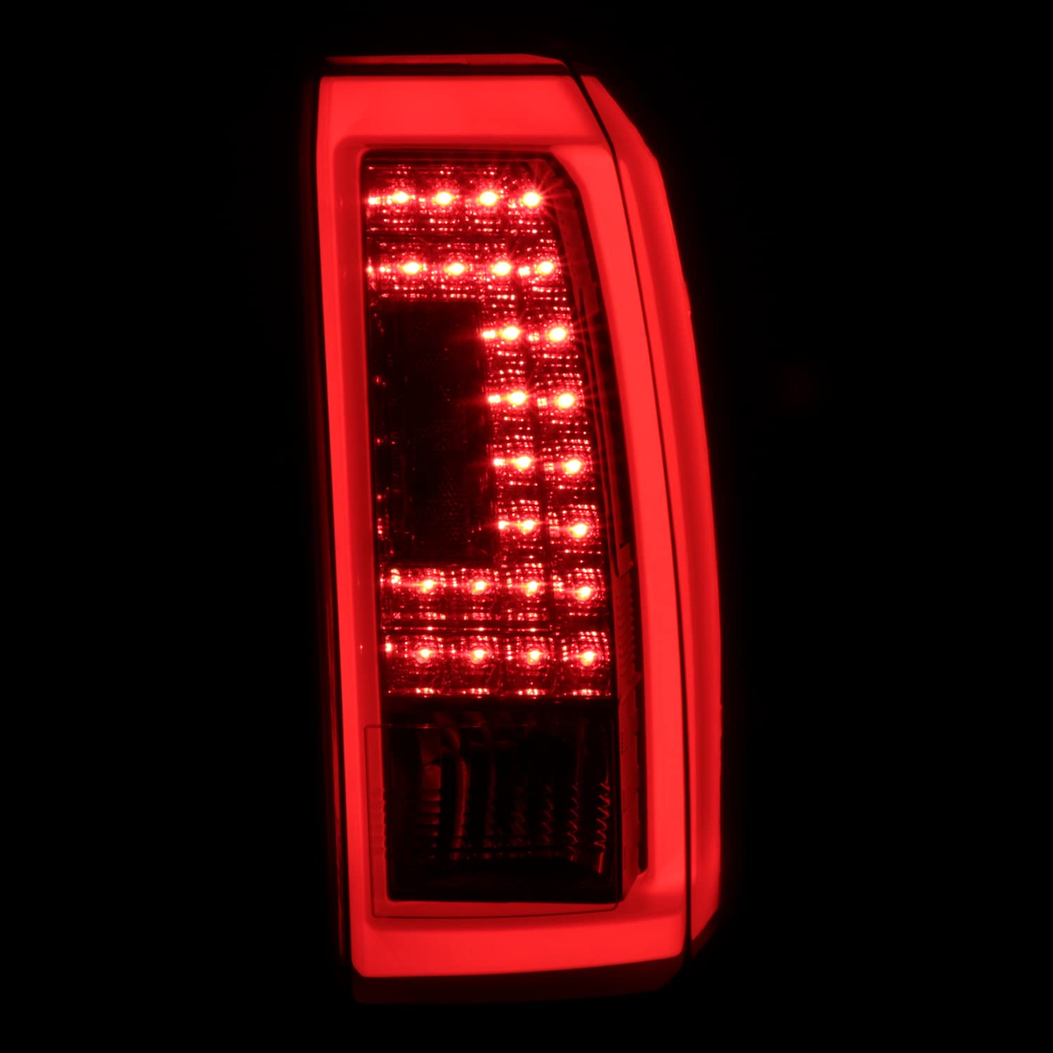 Glossy Black Smoke LED Bar Tail Lights SPEC-D TUNING Compatible with 2015-2020 GMC Yukon Denali SLE SLT, 2015-2020 GMC Yukon XL Denali SLE SLT, Left + Right Pair Assembly