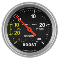 Auto Meter Sport-Comp 3403 Mechanical Boost/Vacuum Gauge 2.625 in.